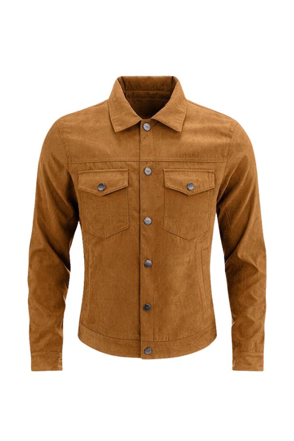 Style-Driven Suede Lapel Jacket